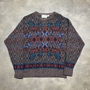 Vintage 90s London Fog Brown Pattern Sweater